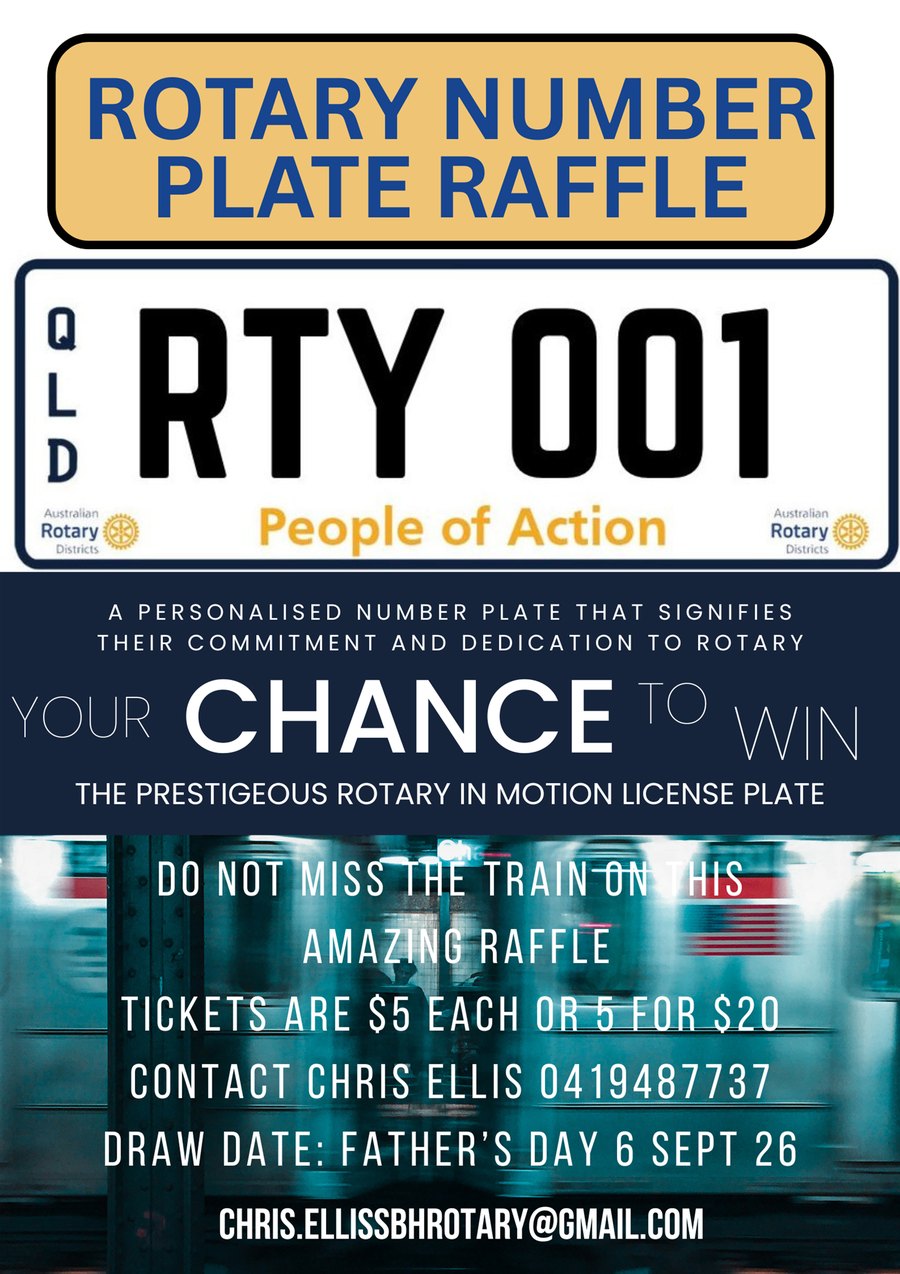 Rotary Number Plate Raffle flyer